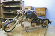 Image of Wood Motorcycle Detail