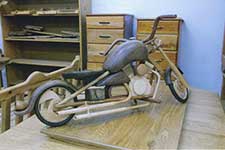 Image of Wood Motorcycle Detail