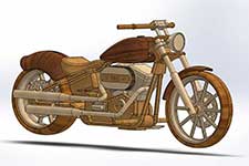 Image of Wooden Motorcycle Detail